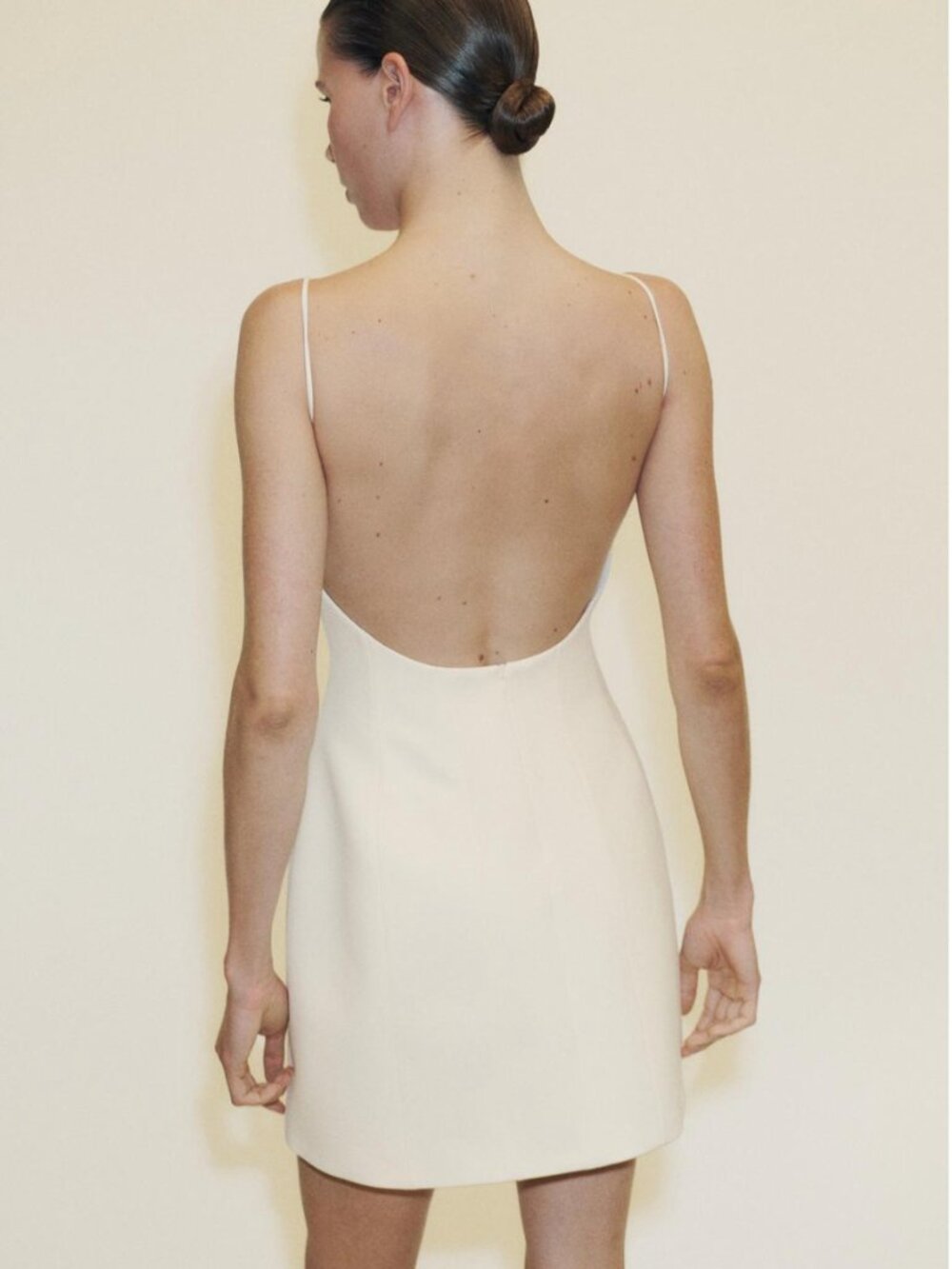 ZARA White Stretch Mini Dress Open Back Bodycon NWT Size M & L Sleeveless